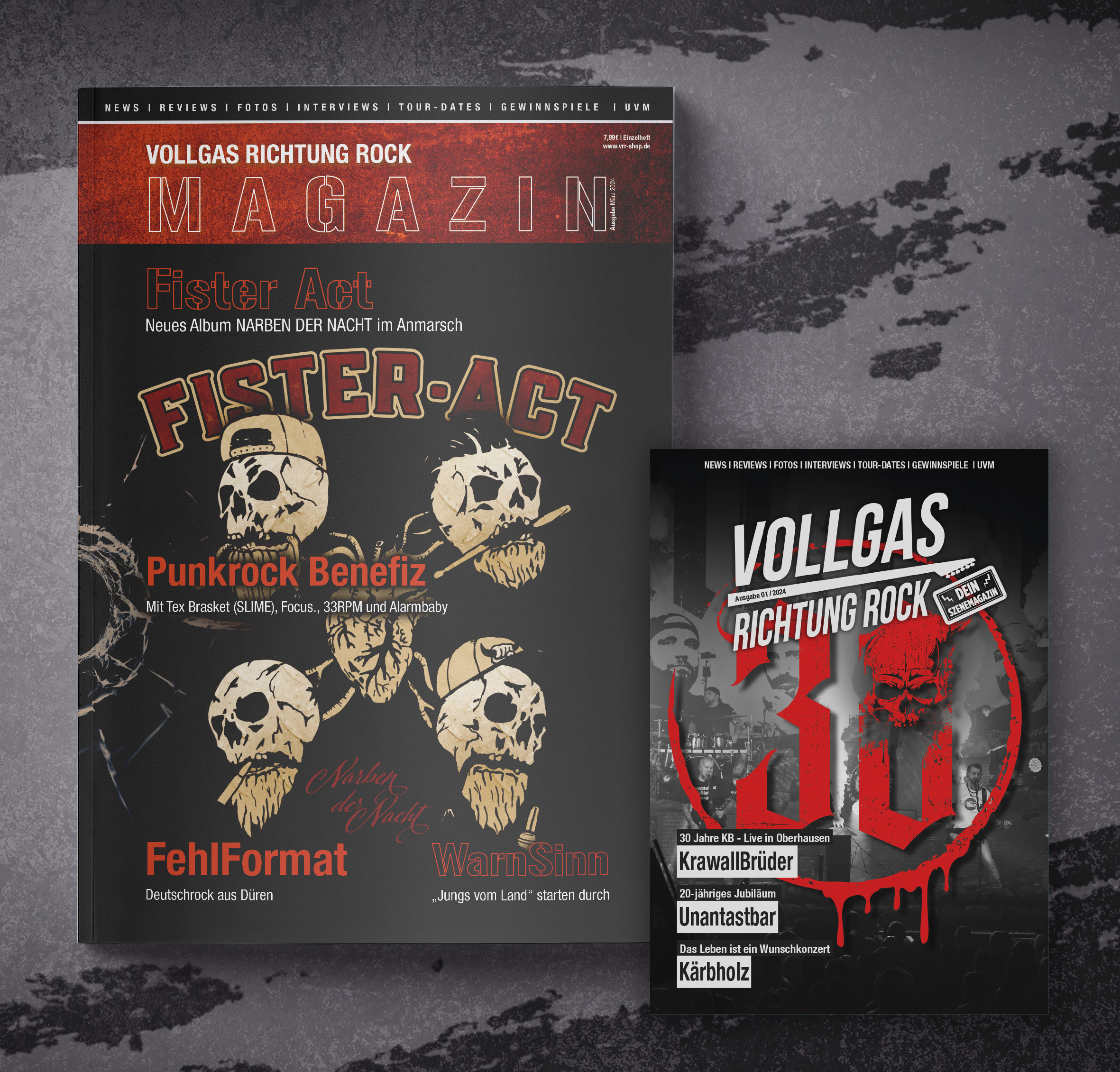 VOLLGAS RICHTUNG ROCK - MAGAZIN AUSGABE 01/2024 A4 + A5